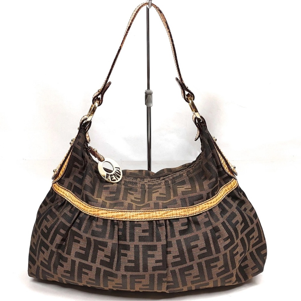 Authentic Fendi Brown Canvas Handbag – Pre-Owned